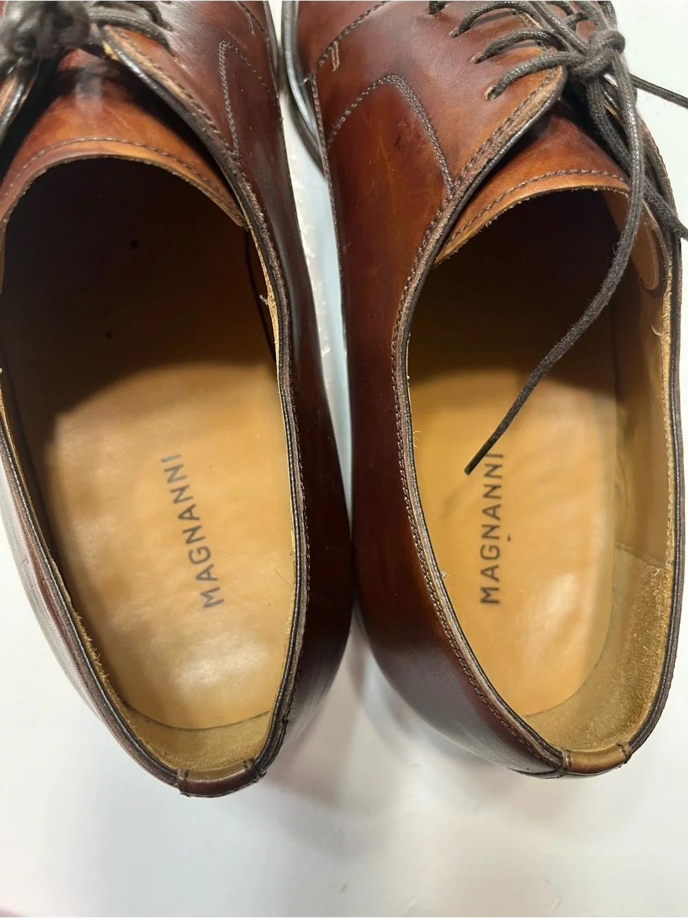 Magnanni Brown Leather Derby Oxfords